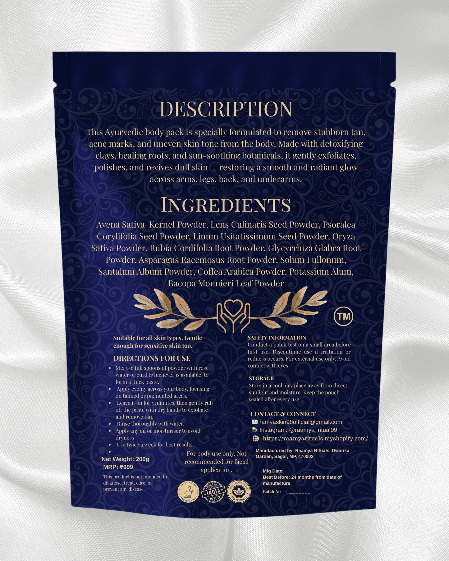 RAAMYA Glow Polish Body Tan Removal Pack